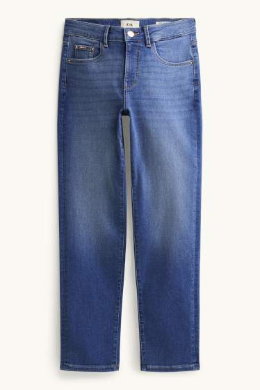 Damen - Crop Slim Jeans - Mid Waist - LYCRA® - jeansblau