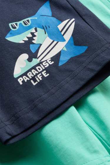 Kinder Buben - Multipack 2er - Hai - Shorts - dunkelblau