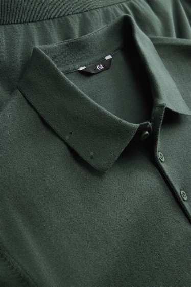 Bărbați - Tricou polo din tricot - regular fit - verde închis