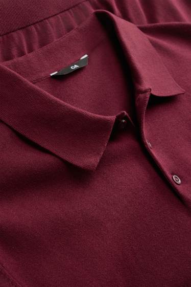 Bărbați - Tricou polo din tricot - regular fit - bordo