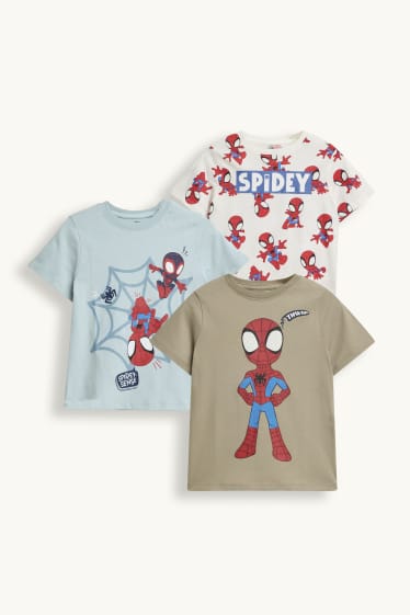 Nen - Paquet de 3 - Spiderman - samarreta de màniga curta - blau/beix