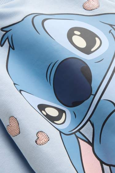 Kinder Mädchen - Lilo & Stitch - Sweatshirt - Glanz-Effekt - blau