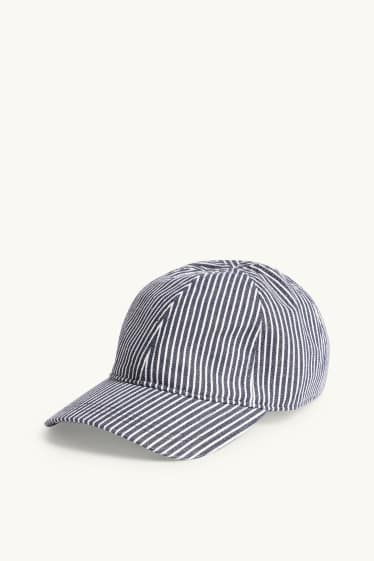 Femmes - Casquette - à rayures - bleu foncé / blanc