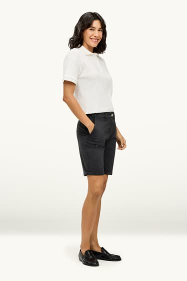 Dames - Bermuda - mid waist - zwart
