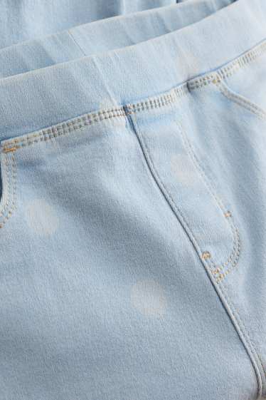 Enfants filles - Wide leg jeggings - à pois - jean bleu clair