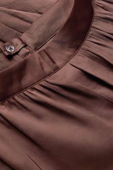 Damen - Stoffhose - Mid Waist - Balloon Fit - dunkelbraun