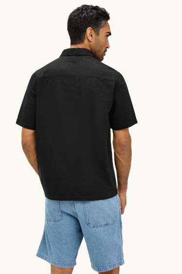 Uomo - Camicia - regular fit - collo all'italiana - nero