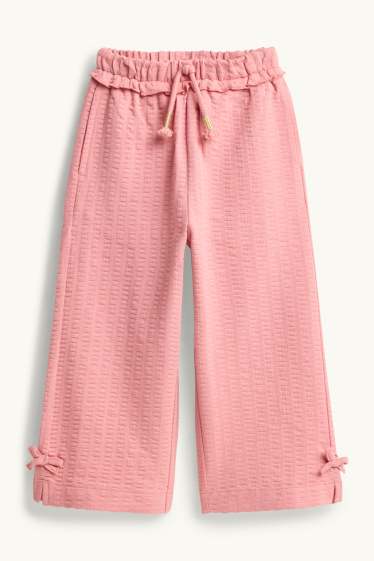 Kinderen: meisjes - Pantalon - met structuur - roze