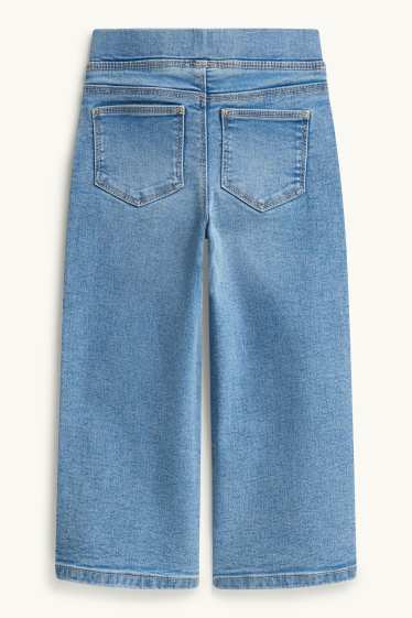 Kinderen: meisjes - Wide leg jegging - jeansblauw