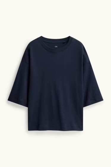 Damen - T-Shirt - Oversized - dunkelblau