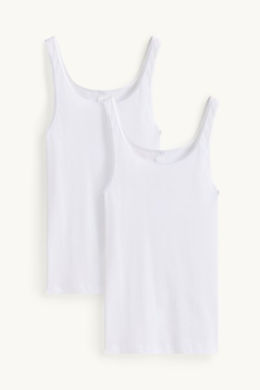Damen - Multipack 2er - Hemdchen - weiß