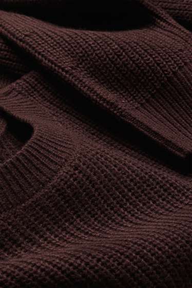 Damen - Pullover - gerippt - braun