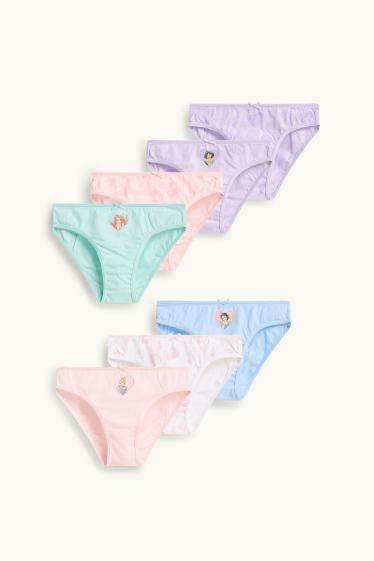 Kinder Mädchen - Multipack 7er - Disney Prinzessin - Slip - rosa