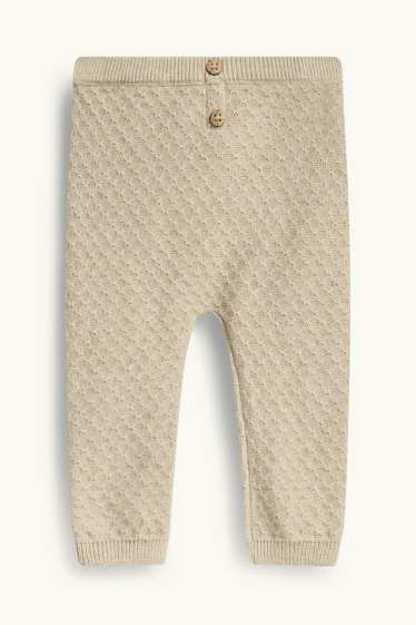 Unisex - Baby-Strick-Leggings - strukturiert - hellbraun