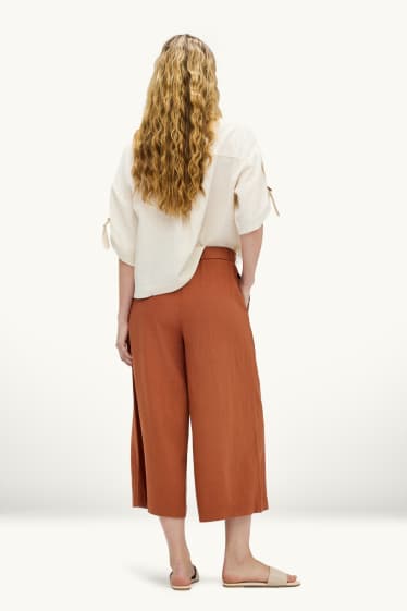 Damen - Culotte - Mid Waist - Wide Leg - terracotta
