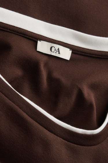 Femmes - Haut à manches longues - slim fit - look 2-en-1 - marron