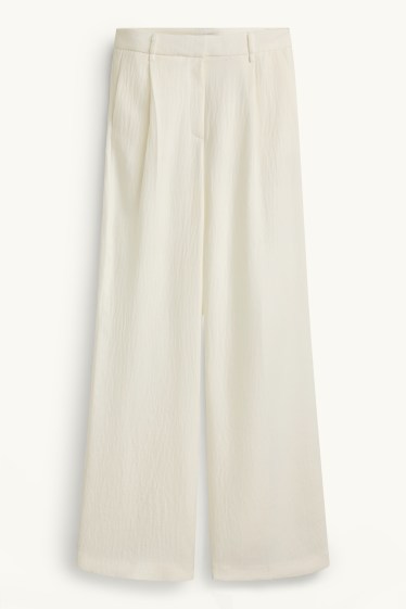 Femmes - Pantalon de bureau - high waist - regular fit - blanc crème