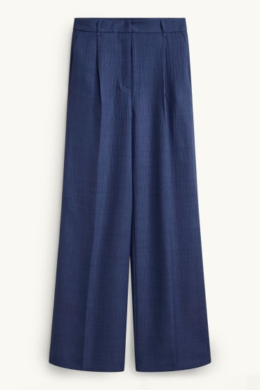 Femmes - Pantalon de bureau - high waist - regular fit - bleu foncé