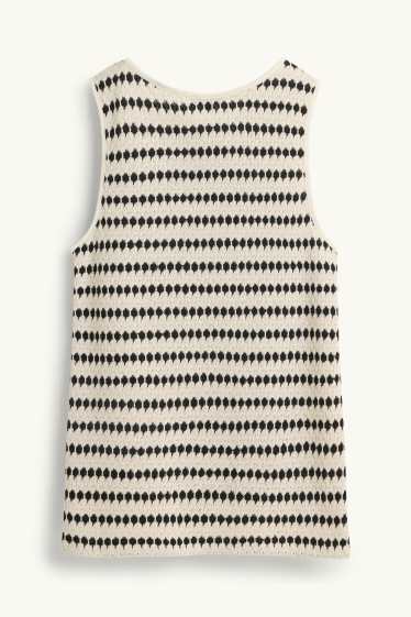 Dames - Topje - wit / zwart