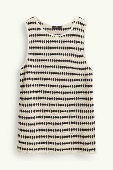 Dames - Topje - wit / zwart
