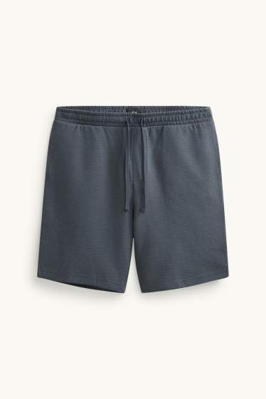 Herren - Sweatshorts - strukturiert - dunkelgrau