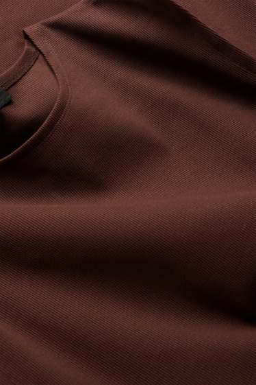 Femmes - Robe Bodycon - finement côtelée - marron