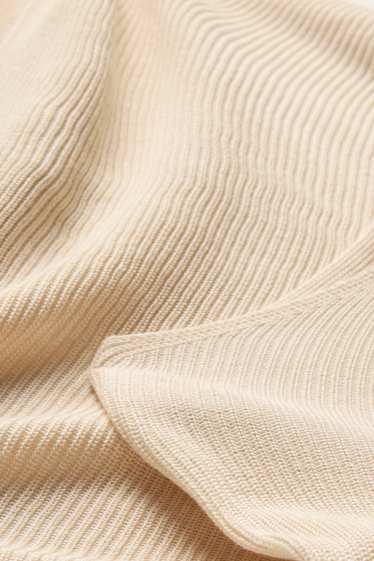 Dámské - Svetr - žebrovaný - béžová