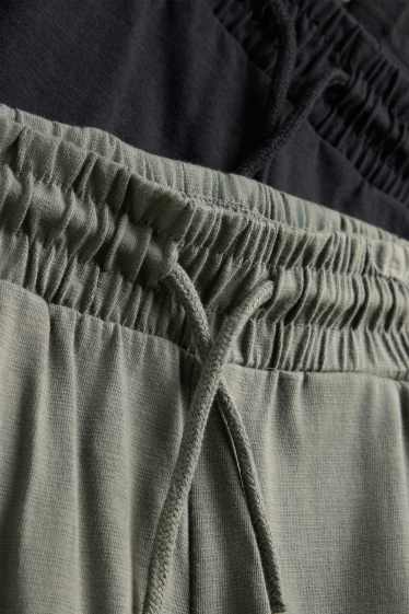 Copii - Băieți - Multipack 2 perechi - pantaloni scurți trening - verde închis / negru