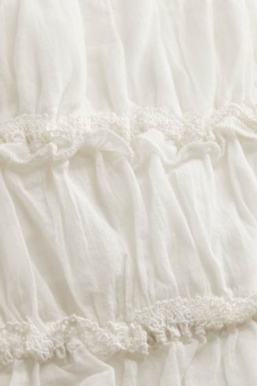 Dona - Samarreta sense mànigues crop - texturada - blanc