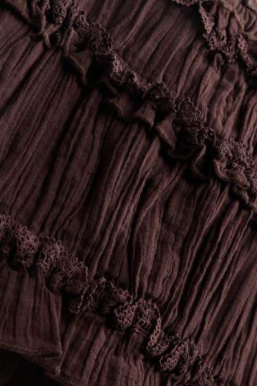 Dona - Samarreta sense mànigues crop - texturada - marró