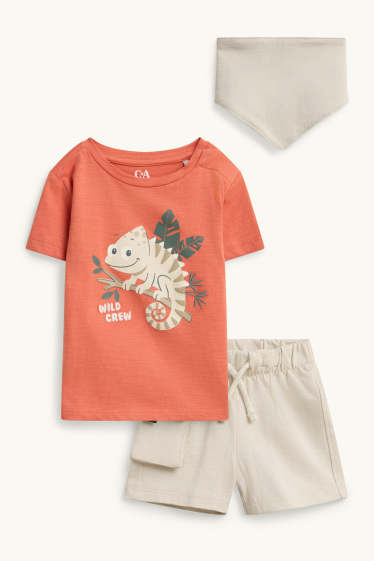 Baby Buben - Chamäleon - Baby-Outfit - 3 teilig - orange / beige