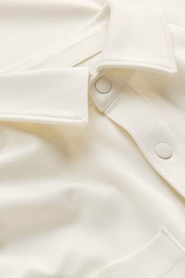 Men - Shirt - relaxed fit - kent collar - textured - white