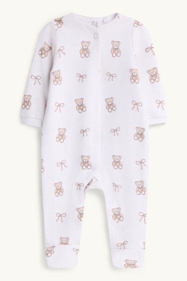 Bébés filles - Teddy bear - pyjama bébé - blanc crème