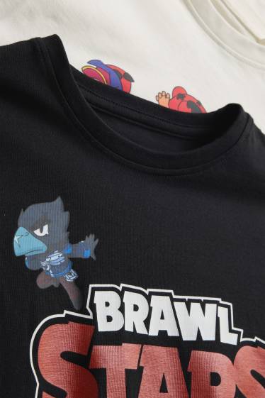 Kinder Buben - Multipack 2er - Brawl Stars - Kurzarmshirt - schwarz