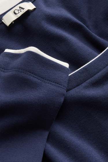 Women - Long sleeve top - slim fit - 2-in-1 look - dark blue