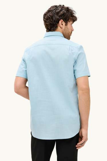 Hommes - Chemise de bureau - regular fit - col button-down - bleu clair