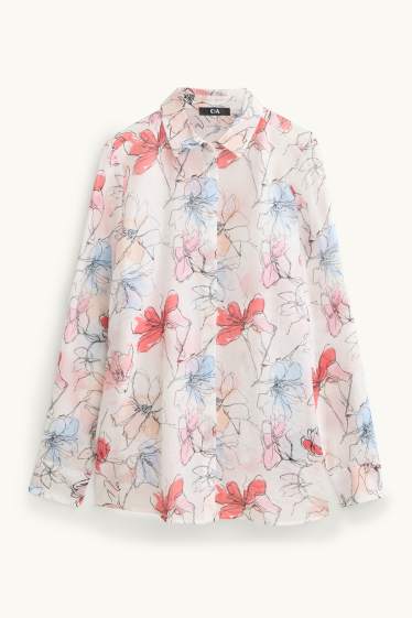Dona - Brusa - de flors - blanc