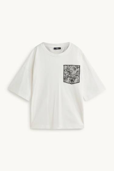 Dames - T-shirt - relaxed fit - wit