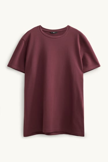Hombre - Camiseta - slim fit - burdeos