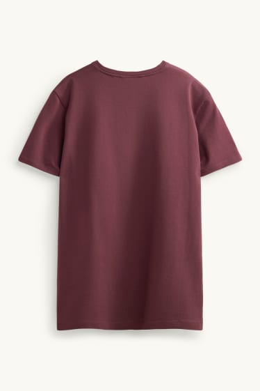 Hombre - Camiseta - slim fit - burdeos
