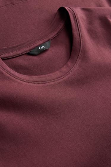 Hombre - Camiseta - slim fit - burdeos