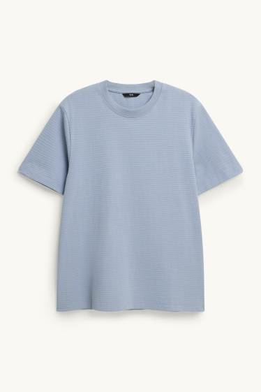 Herren - T-Shirt - Regular Fit - gerippt - hellblau