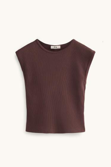Femei - Top crop - reiat - maro
