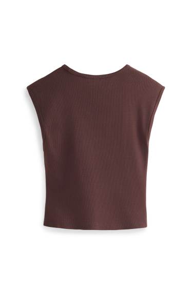 Femei - Top crop - reiat - maro