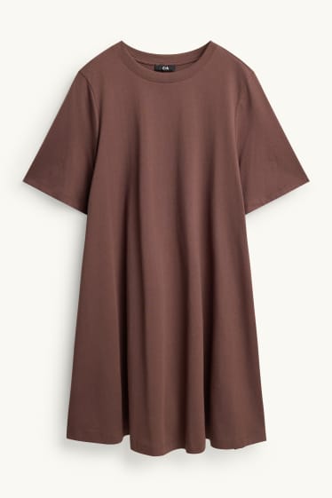 Damen - T-Shirt-Kleid - Straight Fit - braun