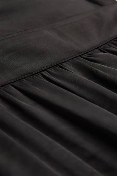 Damen - Stoffhose - Mid Waist - Balloon Fit - schwarz