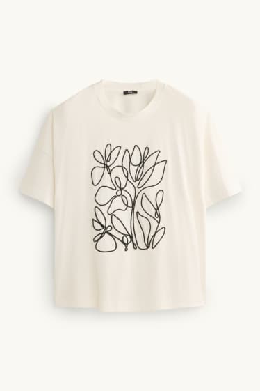 Femmes - T-shirt - relaxed fit - blanc