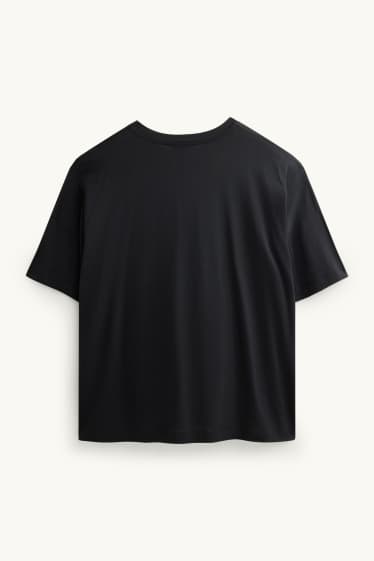 Damen - T-Shirt - Relaxed Fit - schwarz