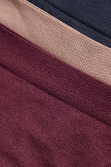 Femmes - Lot de 3 - strings - sans coutures - rouge foncé