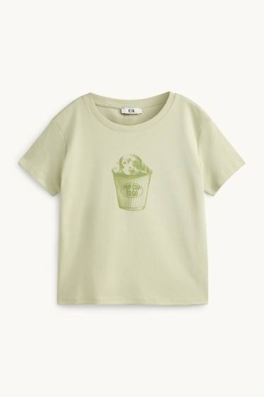 Dona - Samarreta de màniga curta - slim fit - verd clar